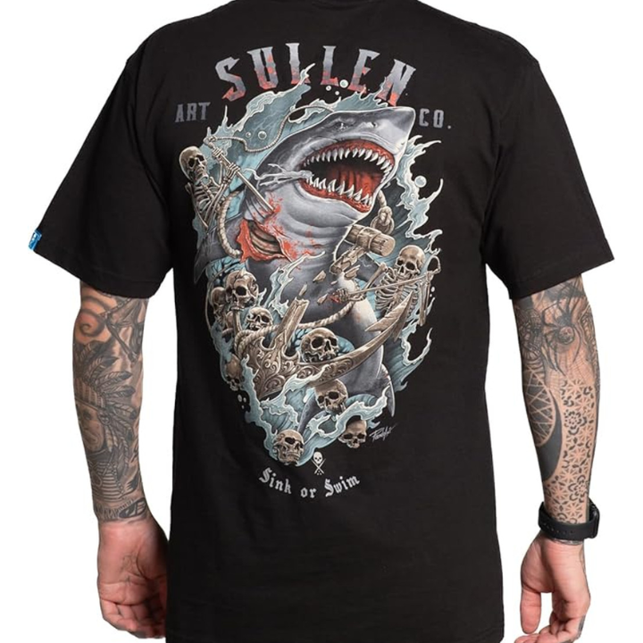 S/S SHARK BATTLE - BLK